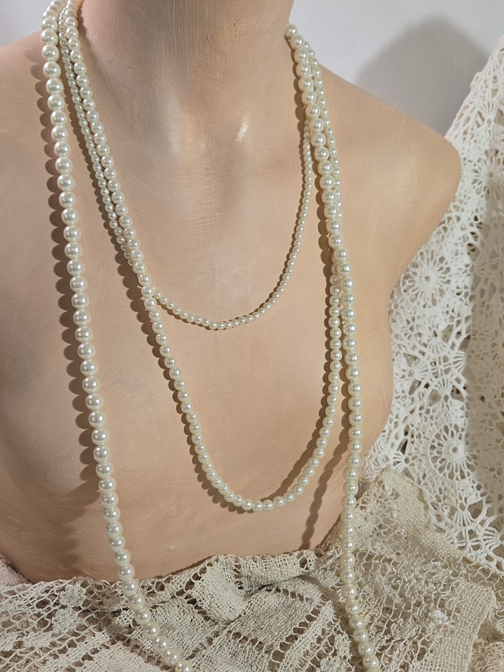 Classic Pearl Multi-Strand Necklace - White